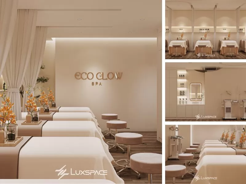 thiết kế spa chăm sóc da, spa chăm sóc da, công năng spa