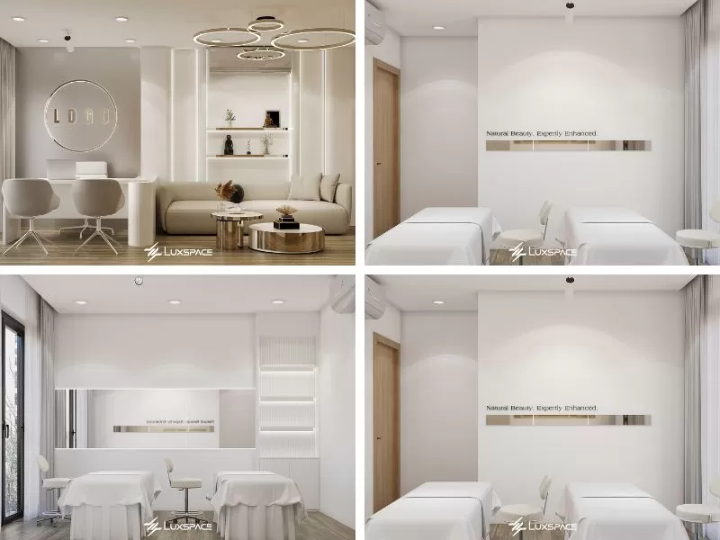 thiết kế spa chăm sóc da, spa chăm sóc da, công năng spa