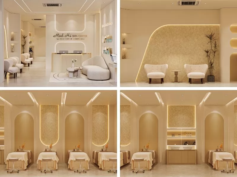 thiết kế spa chăm sóc da, spa chăm sóc da, công năng spa