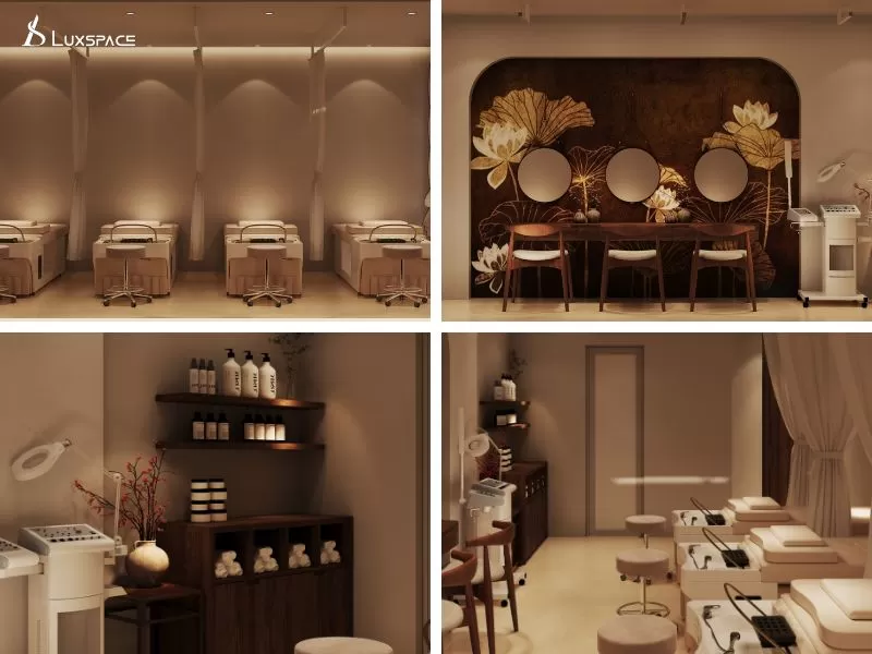 thiết kế spa dưỡng sinh 100m2 phong cách Trung Hoa, thiết kế spa dưỡng sinh phong cách Trung Hoa, công năng spa dưỡng sinh, công năng spa dưỡng sinh Trung Hoa