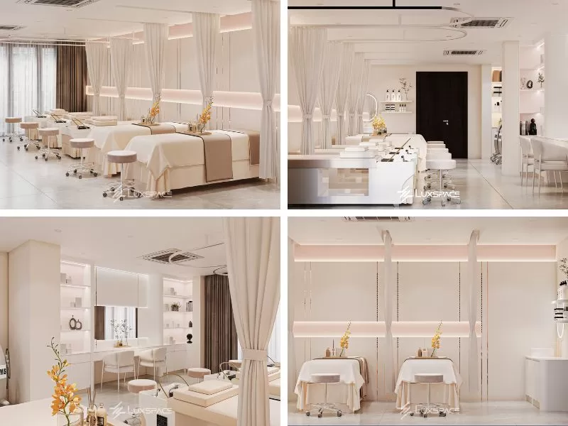 thiết kế spa nhà phố 120m2, thiết kế spa nhà phố, thiết kế thi công spa nhà phố