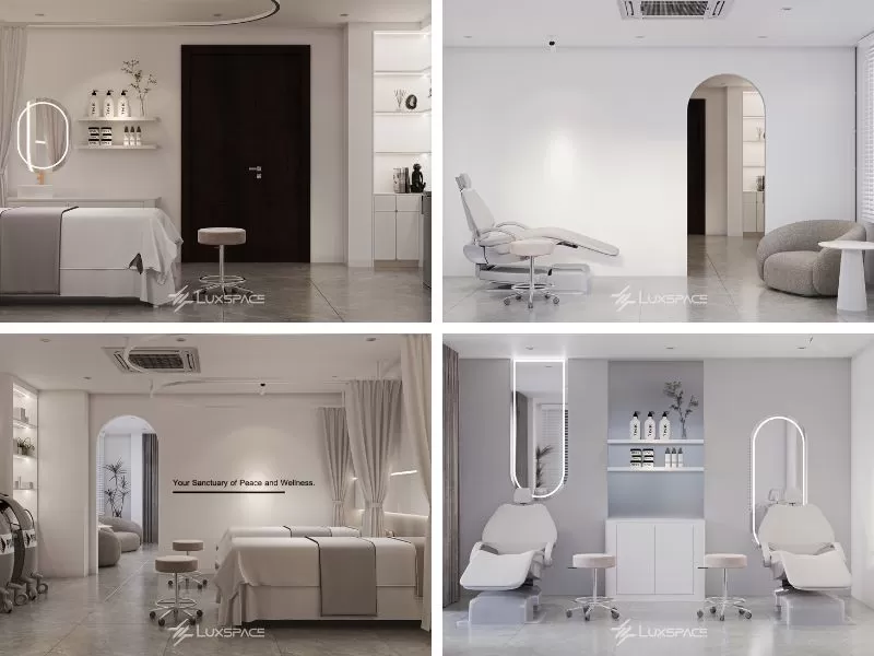 thiết kế spa nhà phố 120m2, thiết kế spa nhà phố, thiết kế thi công spa nhà phố
