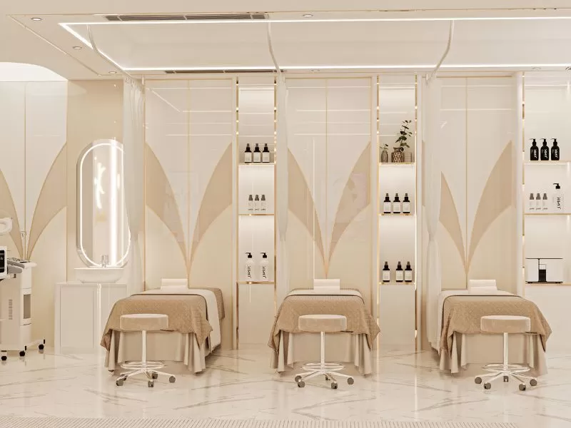 thiết kế spa sang trọng, hiện đại 100m2, thiết kế spa, c&ocirc;ng năng spa 