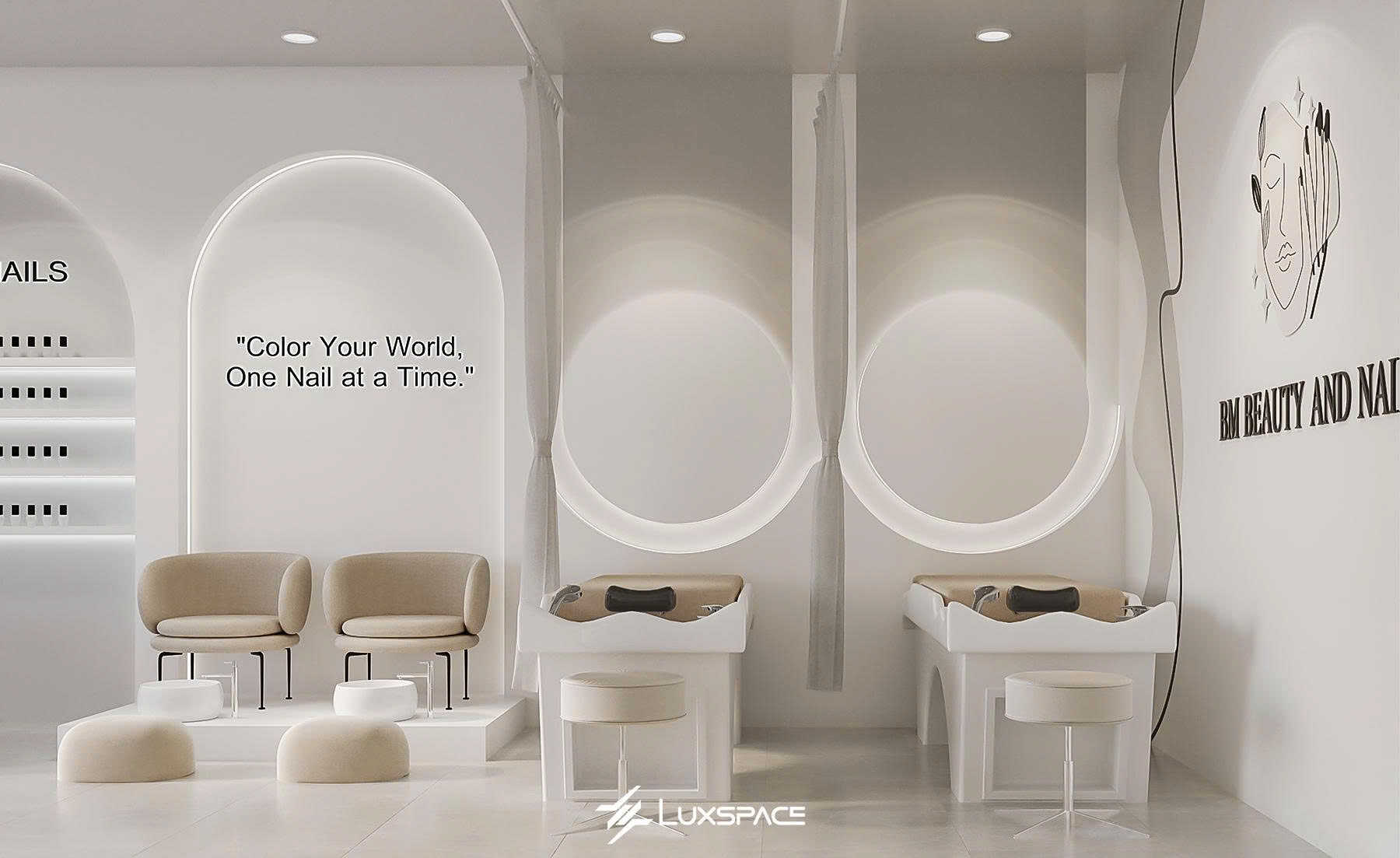 BM Beauty & Nail - Thiết kế tiệm nail spa đẹp
