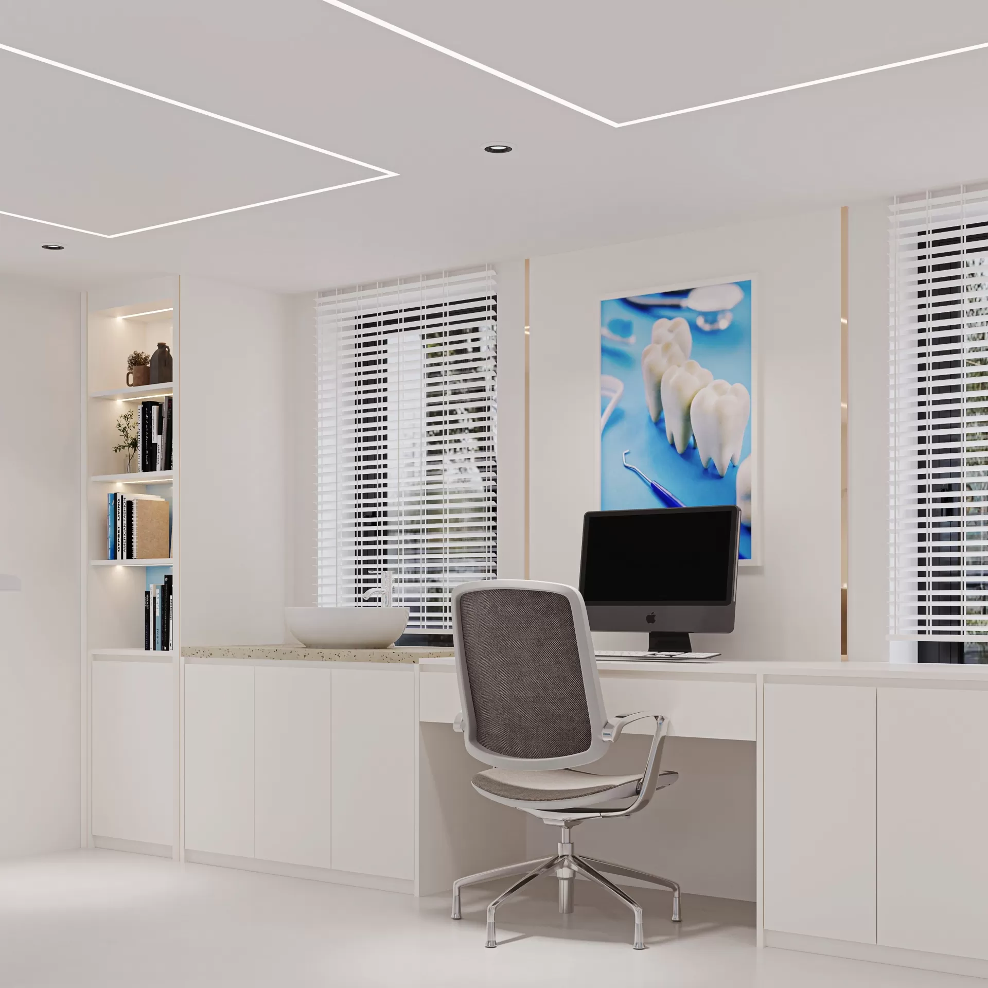 Phòng khám nha khoa 85m2 hiện đại, tinh gọn