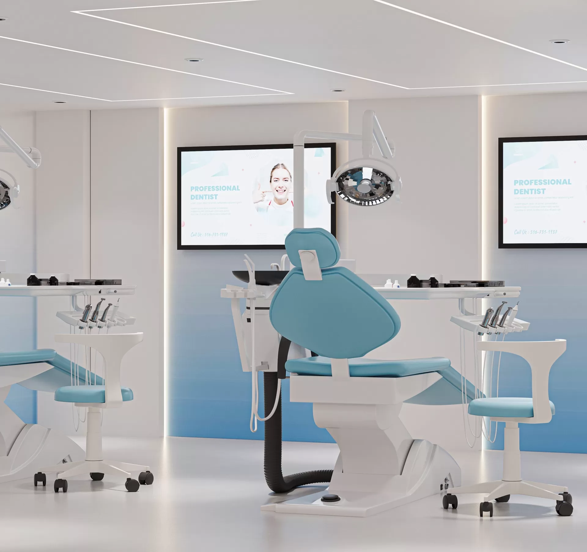 Phòng khám nha khoa 85m2 hiện đại, tinh gọn