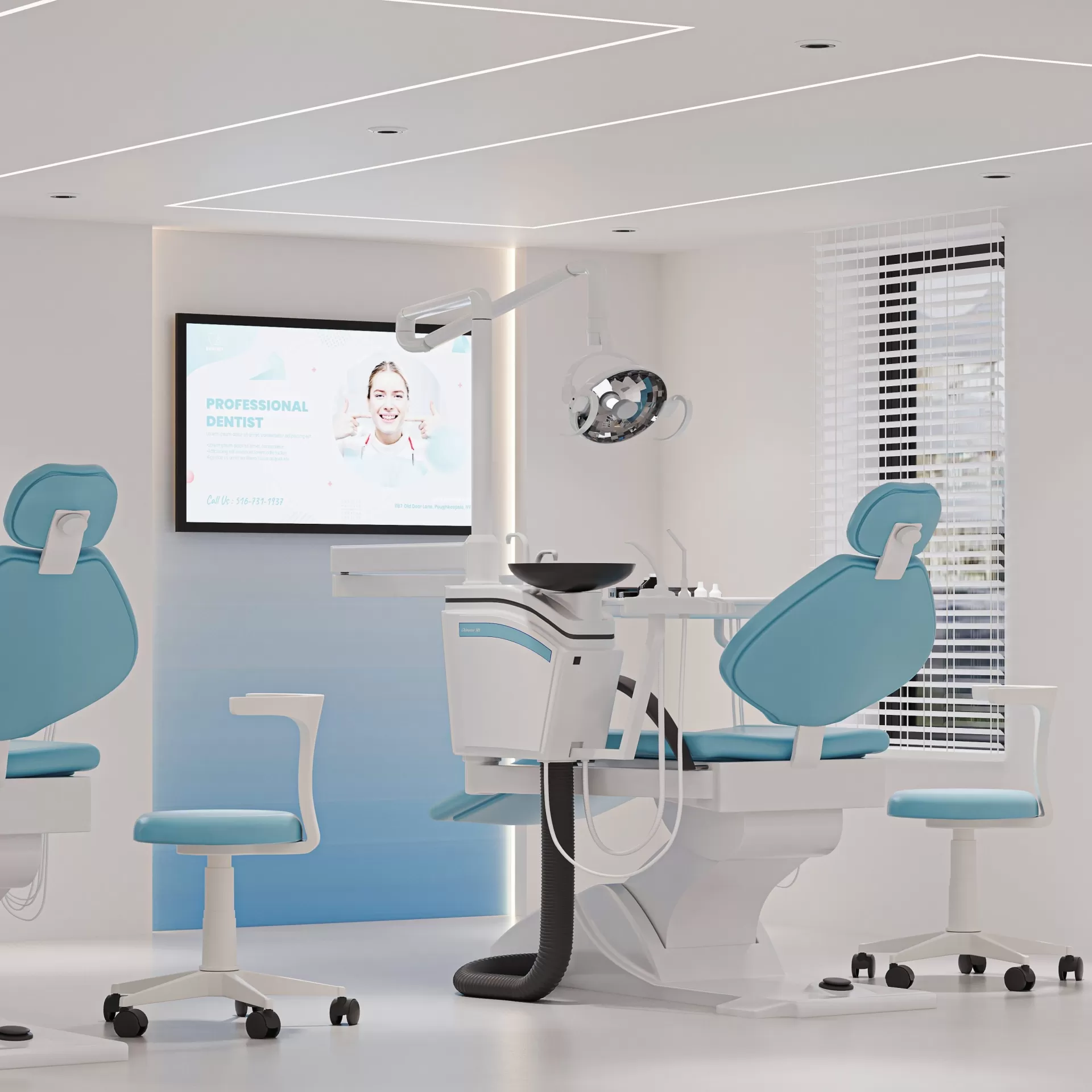 Phòng khám nha khoa 85m2 hiện đại, tinh gọn