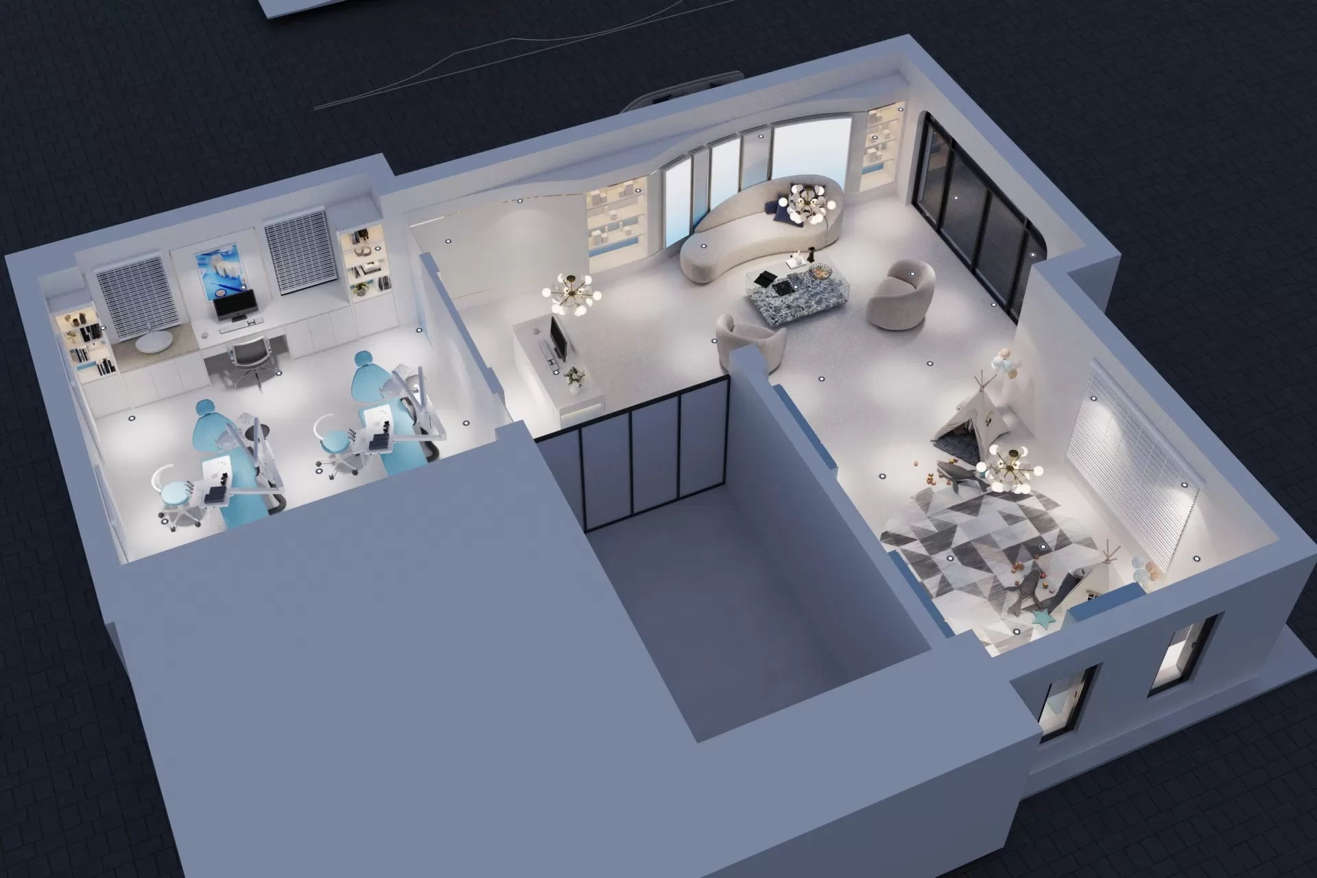 Phòng khám nha khoa 85m2 hiện đại, tinh gọn
