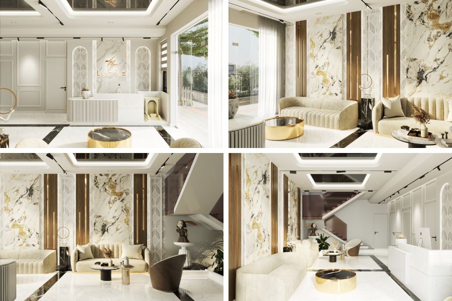 thiết kế thi c&ocirc;ng nội thất spa 100m2, thiết kế thi c&ocirc;ng nội thất spa 