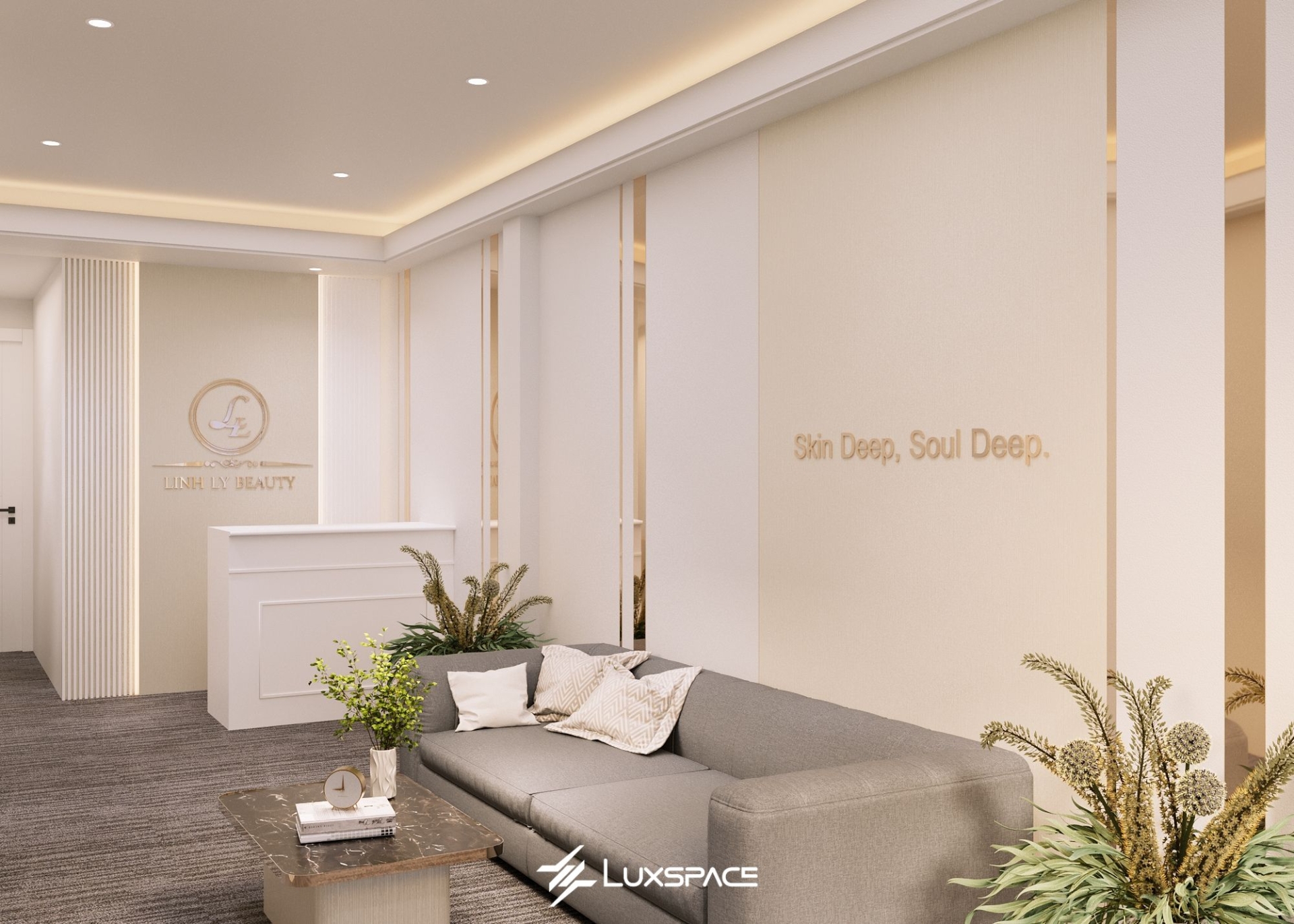 Spa Linh Ly 35m2 - Thiết kế spa mini hiện đại