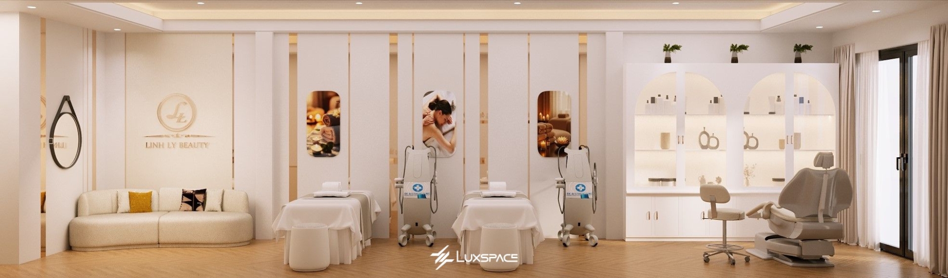 Spa Linh Ly 35m2 - Thiết kế spa mini hiện đại