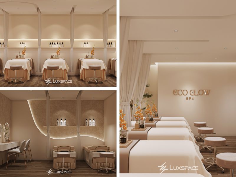 thiết kế spa, thiết kế spa tối giản, spa tối giản, kh&ocirc;ng gian spa tối giản 