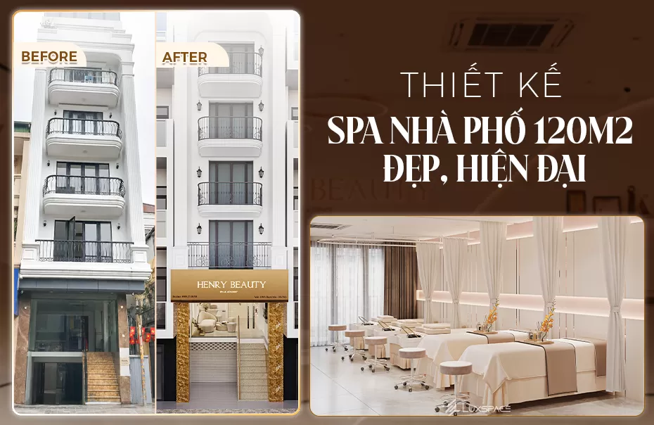 Thiết kế spa nhà phố 120m2 đẹp, hiện đại